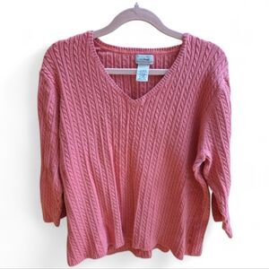 L.L. Bean Coral V-Neck Sweater XL